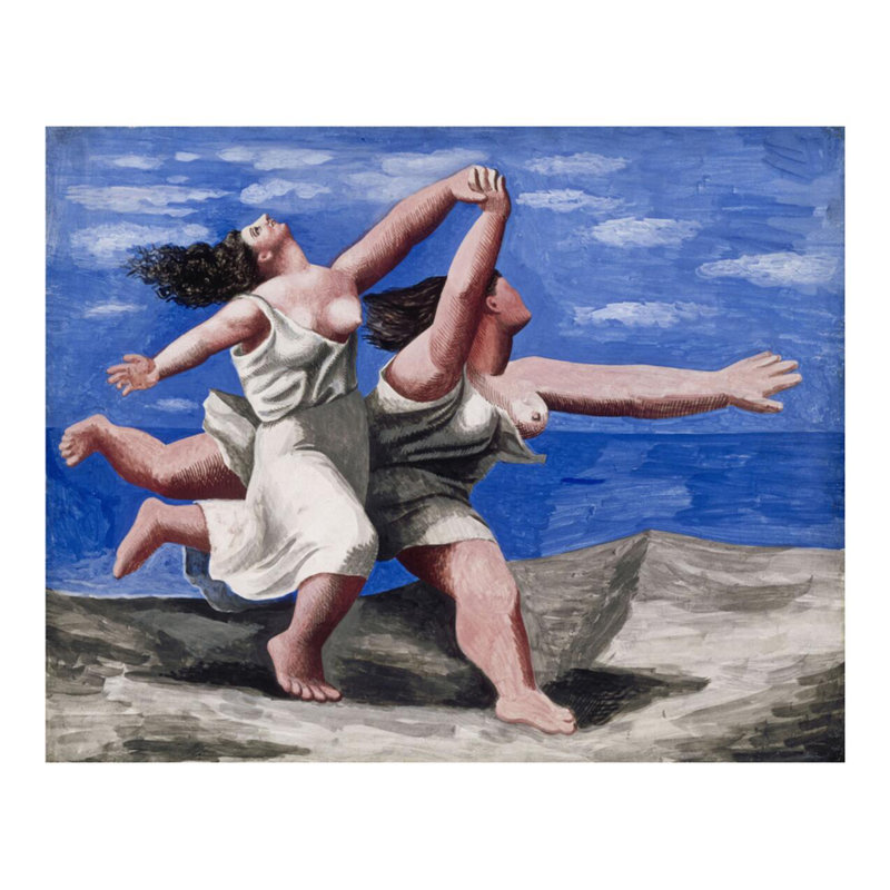 Deux femmes courant sur la plage (La course) par Pablo Picasso - Estampe numérique, H 22 po x l 28 po