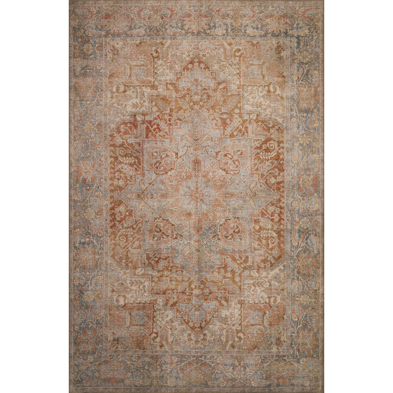 Tapis oriental en coton / polyester tissé à la machine Frenesi, Tapis de couloir 2 pi 6 po x 7 pi 6 po