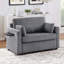 Corduroy 47.2" Loveseat Pull-out Sleeper Sofa Bed with a Foldable Mattress, a Foldable Side Table, a Side Storage Pocket and Two USB Ports for Living Room