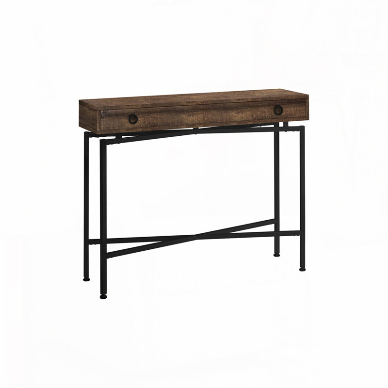 Console Table with Storage Drawer, Brown/Black