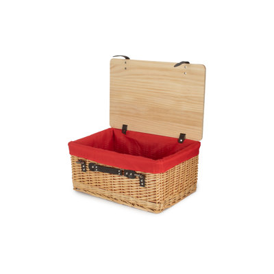 Wicker Lined Gift or Storage Hamper Basket with Lid