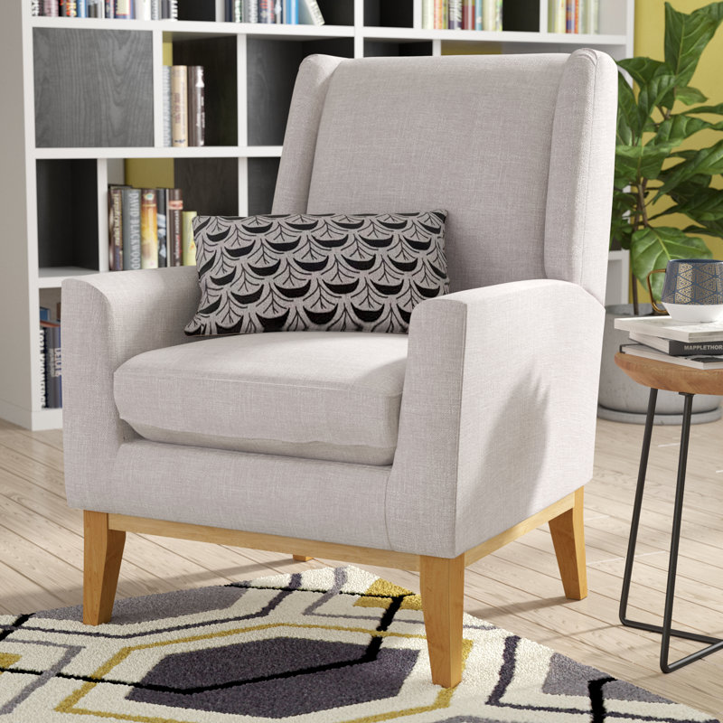 Samiya 72.39Cm Wide Polyester Armchair, Beige Polyester