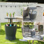 Table de bar d'extérieur, table d'appoint 11 gallons, gris