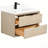 36" Transitional Floating Single Sink Solid Wood Natural Oak Bath Vanity with Engineered Marble Top-407214246