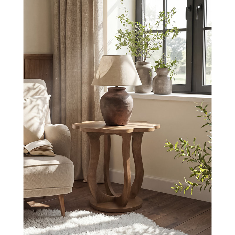 Flower-shaped End Table, Farmhouse Side Table