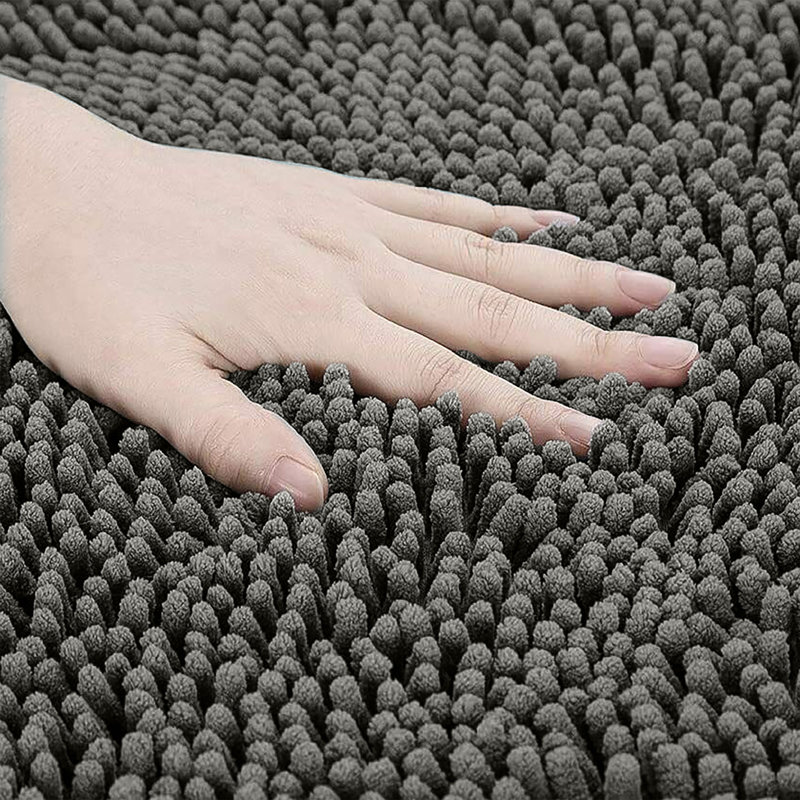Door mat chenille nonslip for Bath and Kitchen Rug 60x90, GREY