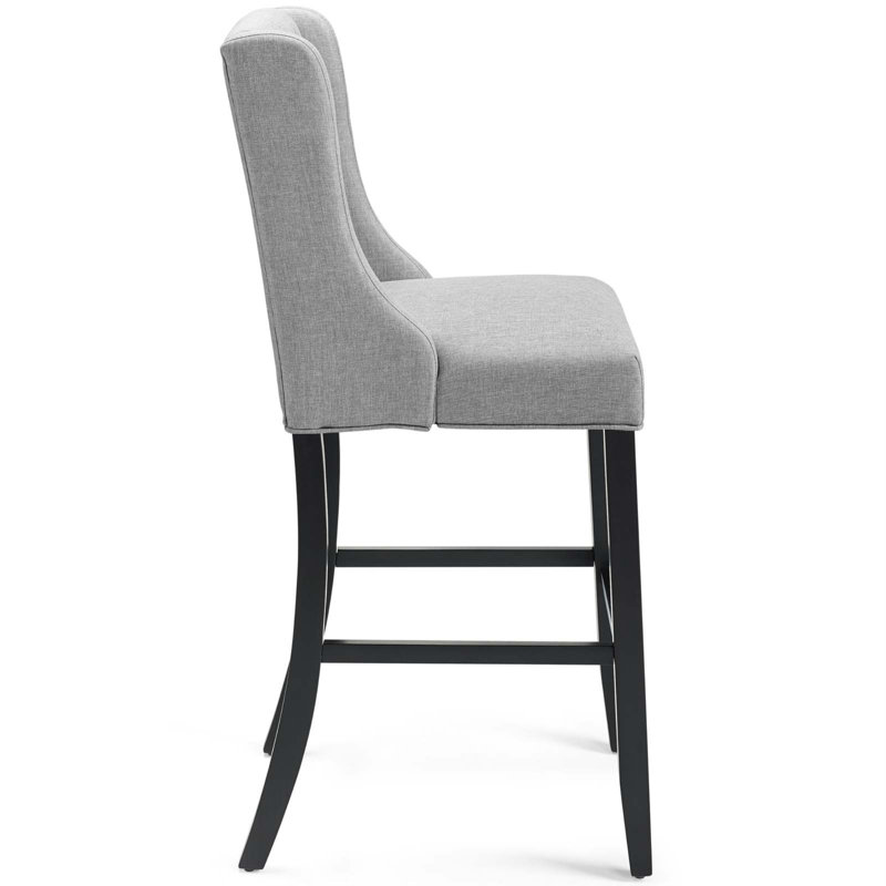 Tabouret capitonné en tissu Baronet, 1, Tabouret de bar (hauteur de 30,5 po), Gris clair