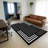 Contemporary Stripe Design High Traffic Area Rug 7'10" x 10' Black-651594898