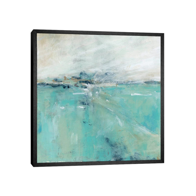Oceans Expanse 1 Piece Painting on Canvas, 93.98 cm H x 93.98 cm W, Black Framed