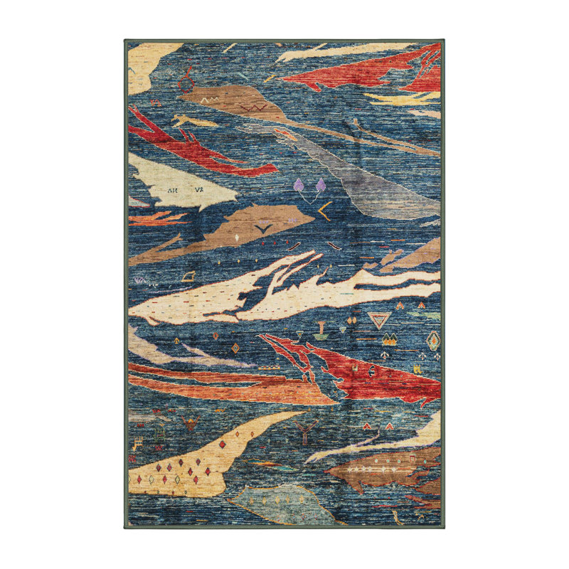 Mubarik Abstract Indoor Rug, Rectangle 7' x 10'
