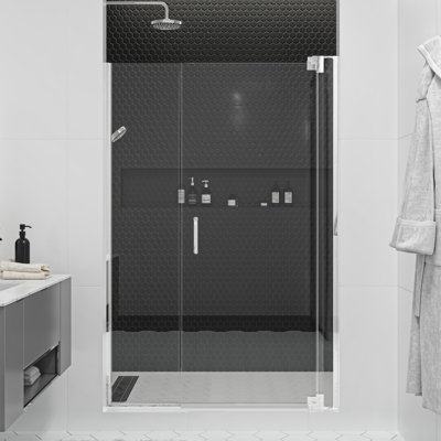  Flex X Duo 51 - 54 x 72" Frameless Pivot Shower Door 3/8" and 5/16" Flex X Clear Tempered Glass