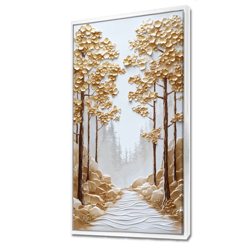 «Gold», impression sur toile, H 40 po x l 20 po, Cadre flottant blanc