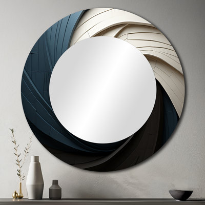 Geometric Spiral I - Abstract Spirals Unique Mirror, Modern Large