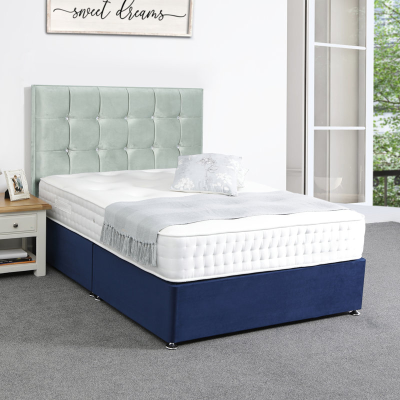 Glamour Upholstered Headboard, Super King (6'), Plush Sage, Velvet