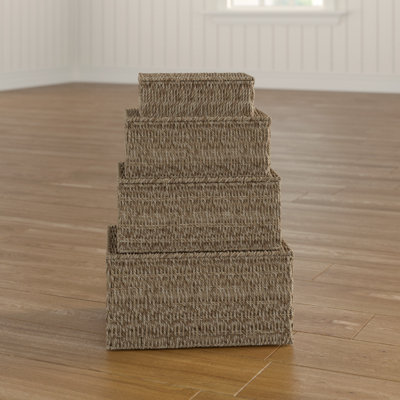 Wicker 4 Piece Storage Basket Set