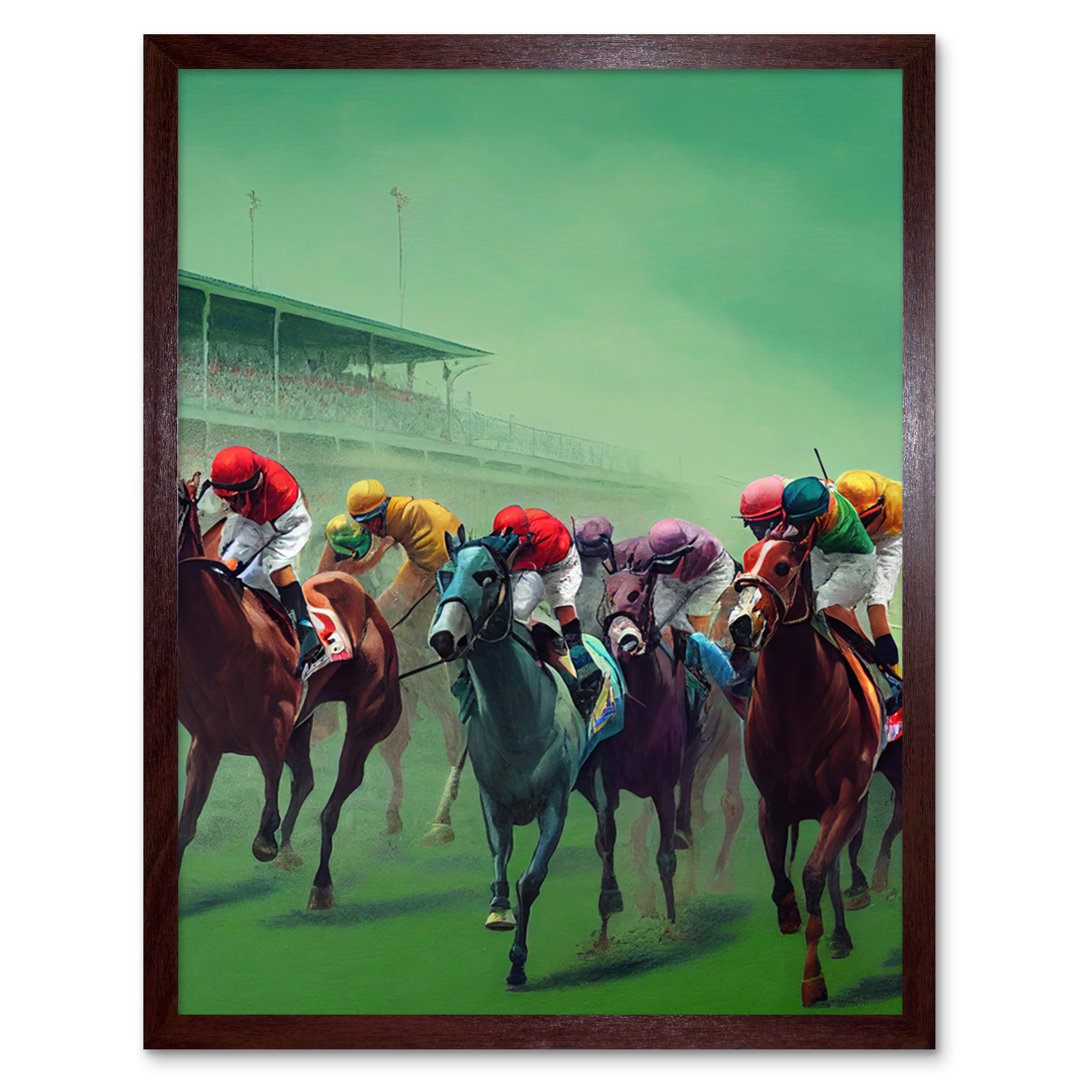 Kentucky Derby Horse Racing Jockeys Modern - Print