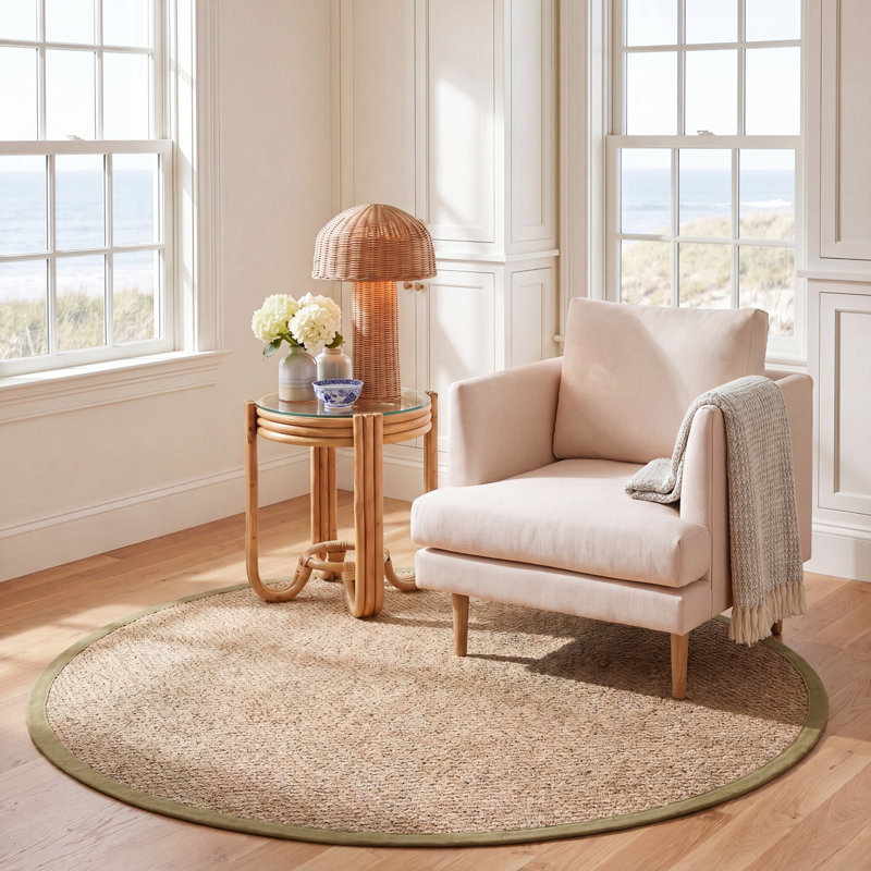 Natural Fiber 111 Seagrass No Pattern Rug, Round 6'