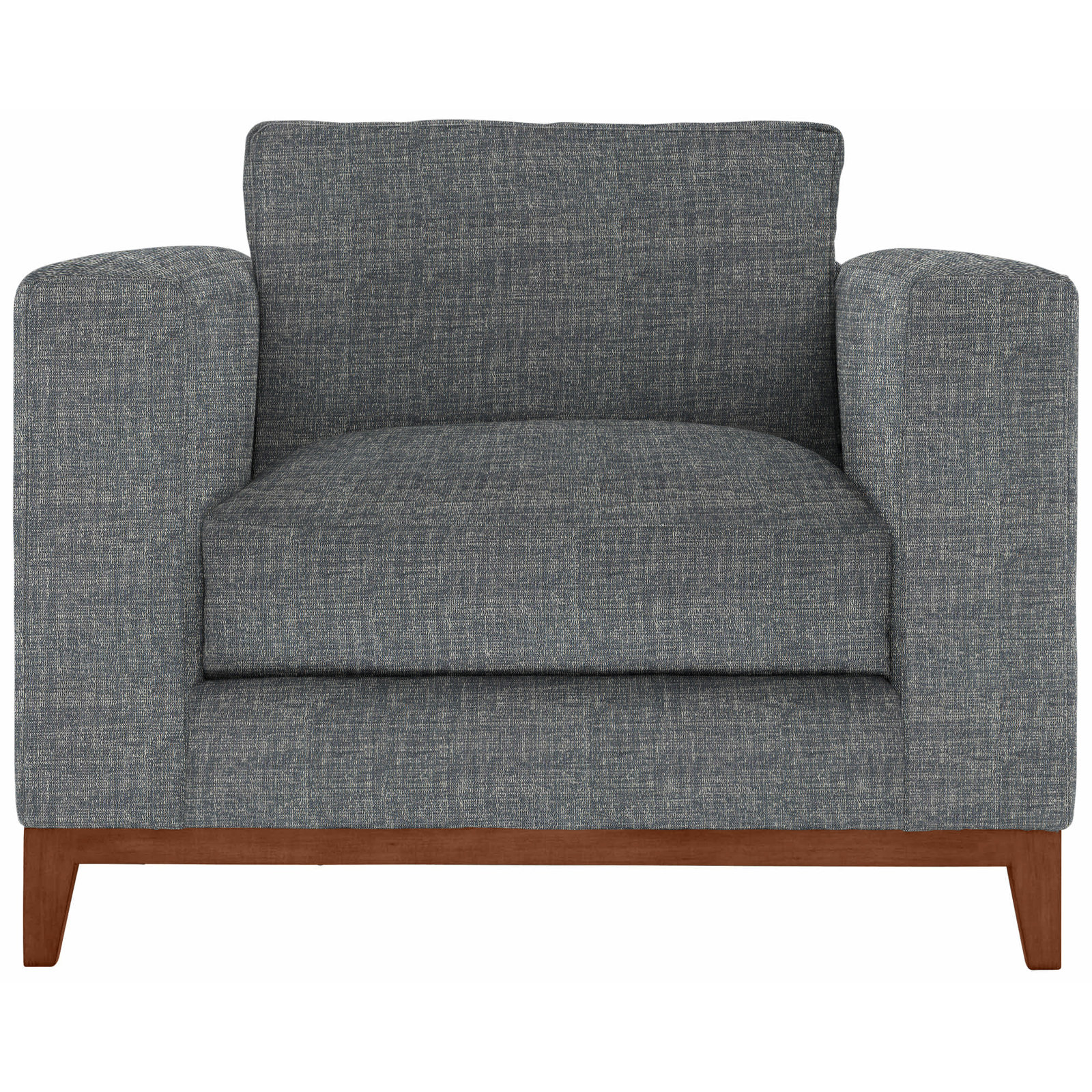 Noel 40" Wide Armchair, Dark Gray Chenille 5533-011, Tobacco Distressed