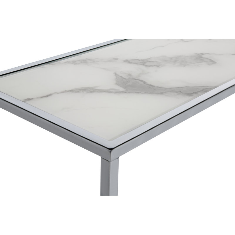 Polytric 100cm Console Table, Chrome, White
