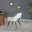 Ensemble de 2 fauteuils d'appoint en tissu bleu pour salon, 23 po x 23 po x 34 po