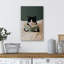 Chat lisant un livre, art mural sur toile - Décor animal fantaisiste pour chambre d'enfant ou bibliothèque-115244440-115244439-115244444