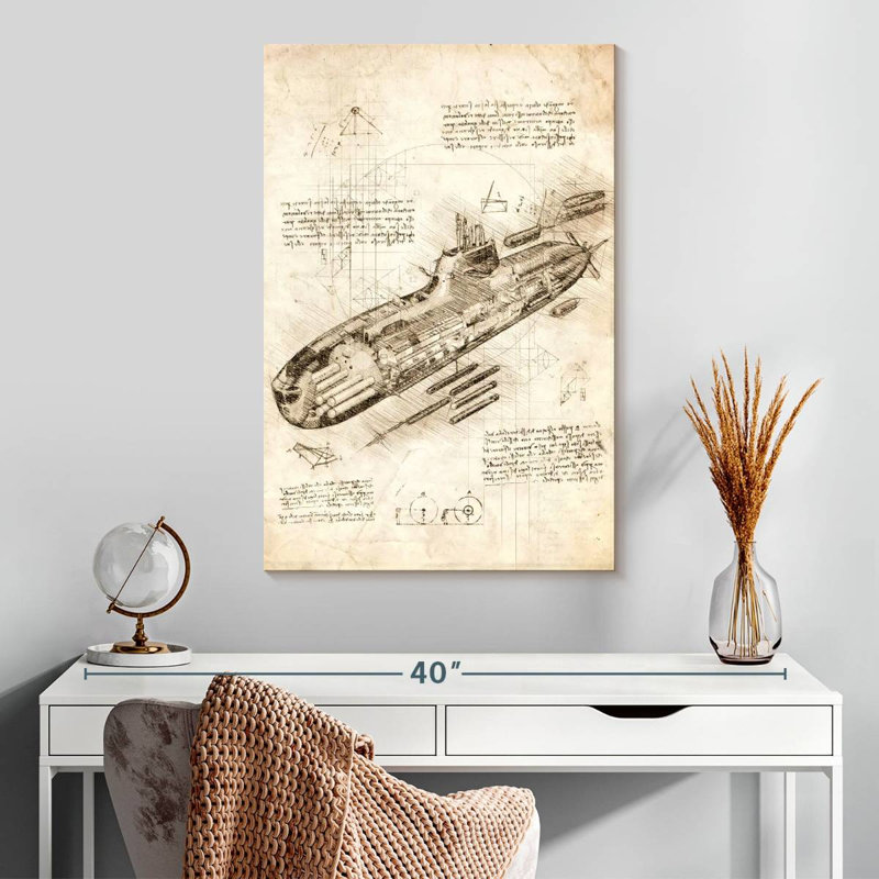 Mehar Submarine Cutaway U212, H 30 po x l 20 po