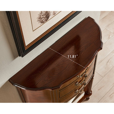 Console demi-lune en bois massif