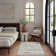 Modern Minimalist Striped Area Rug in Blue/Cream/Gray for Living Room, Hallway, Entryway Rugs