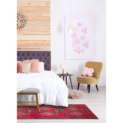 Tapis rouge Teimani 3 pi 6 po x 6 pi 3 po