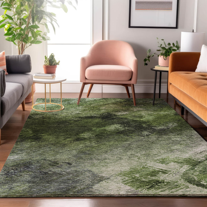 Tapis vert Cerrito AMF590 lavable à la machine de qualité supérieure, Rectangle 2 pi 6 po x 3 pi 10 po