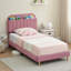 Twin Bed Frame With Storage Headboard, Velvet Upholstered Platform Bedframe-780992975-780992970