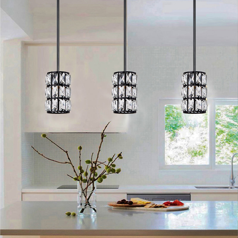 Mini luminaire suspendu moderne en cristal 3Pack