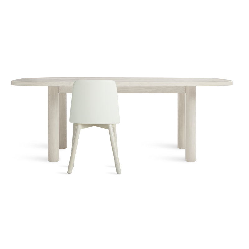 Good Times Oval Solid Wood Dining Table, Whitewashed Ash, 45" W x 100" L