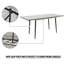 Table industrielle moderne, extensible à 63 po, motif en marbre blanc de 47 po, pieds en métal noir pour 2 à 6 repas extensibles, pieds, dîners et rassemblements idéaux