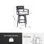 Tabourets de patio (ensemble de 2) - Chaises de bar pivotantes à 360 ° d'extérieur avec coussin Sunbrella, structure en aluminium résistant à la rouille et repose-pieds intégré - Noir Ember