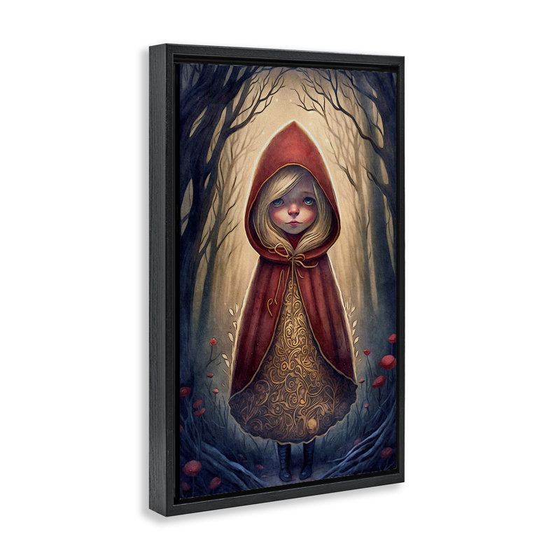 Toile flottante encadrée «Mystic Red» par The Dutch Lady, Cadre flottant noir de jais, H 25 po x l 17 po