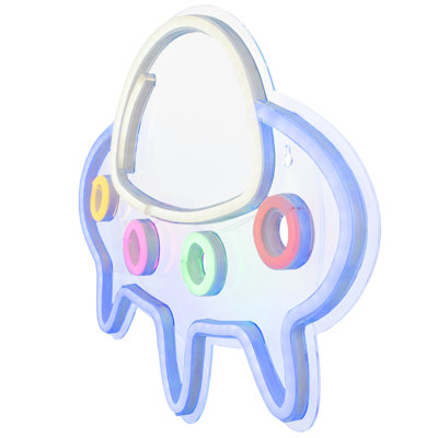 16" LED Neon Style Spaceship Wall Sign
