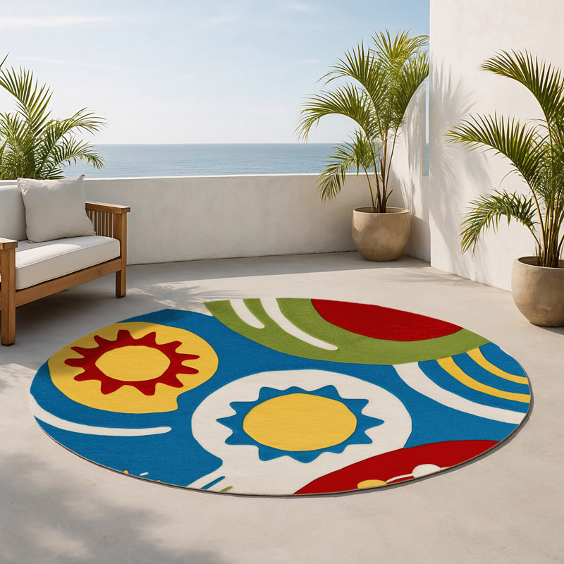 Tapis intérieur et extérieur Spunky Spin, Round 5'