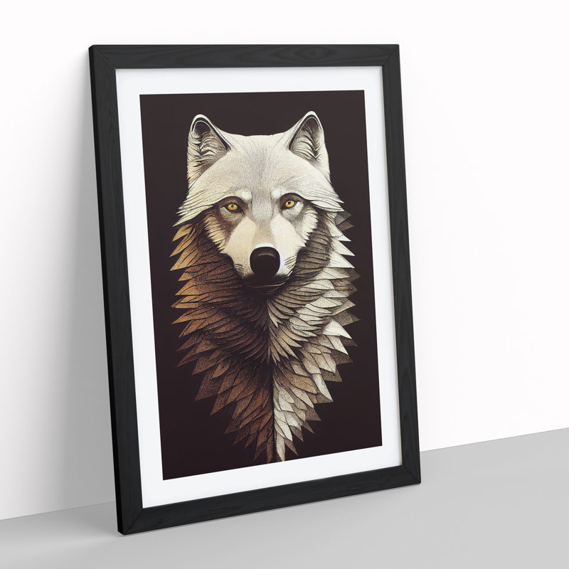 Majestic Wolf - Framed Print, Black, 64cm H x 46cm W