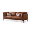 Causeuse coussin orange en cuir véritable-435078492