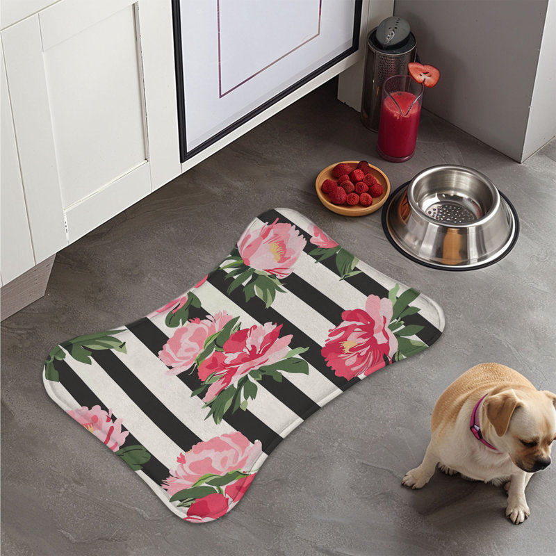 Paillettes rayées - 1 tapis d'alimentation en forme d'os, 18"