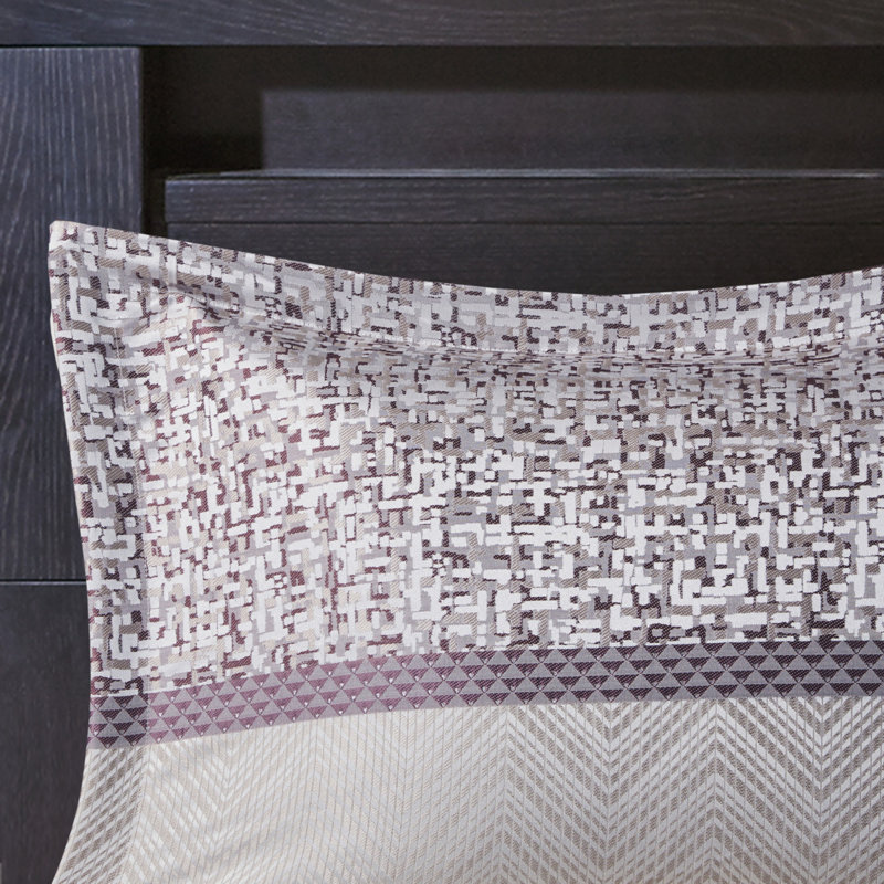 Ensemble de literie en jacquard luxueux 7 pièces, polyester mauve, décor de chambre moderne