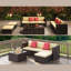 Ensemble de patio extérieur pour 4 personnes avec coussins, structure en osier résistant aux rayons UV et à la rouille Lockney-467355897