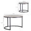Table basse ronde en métal, ensemble de 2 tables gigognes de salon, ensemble de 2 tables basses empilables avec cadre gris