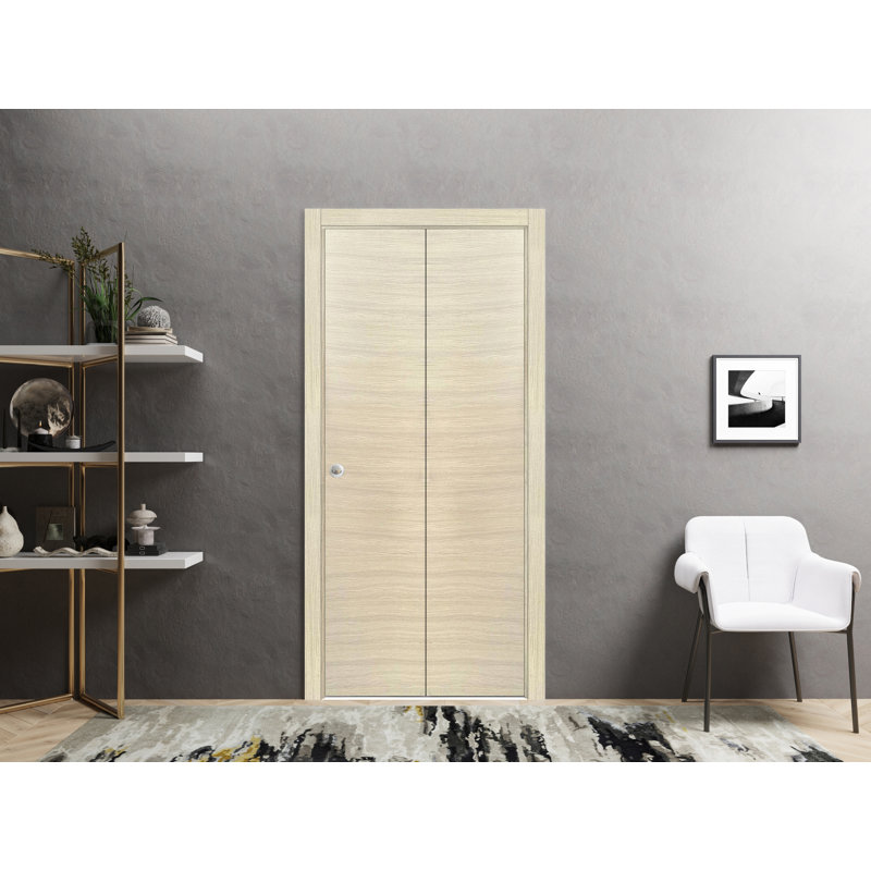 Porte pliante à panneaux en bois Planum, 56 po x 80 po, Placage naturel