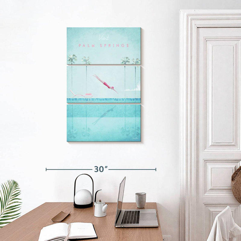 Affiche de voyage Palm Springs, H 32 po x l 20 po