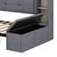 Lit de jour contemporain rembourré avec repose-pieds, tablettes, tiroirs, éclairage DEL et port USB-1286038578
