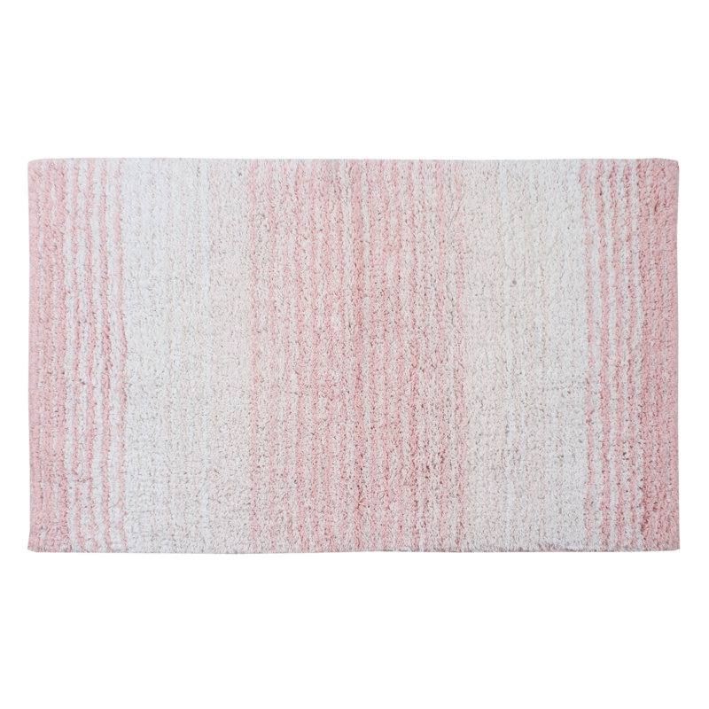 Tapis pour salle de bain 100% coton avec envers en latex, Simple - L 24 po x l 40 po, Rose