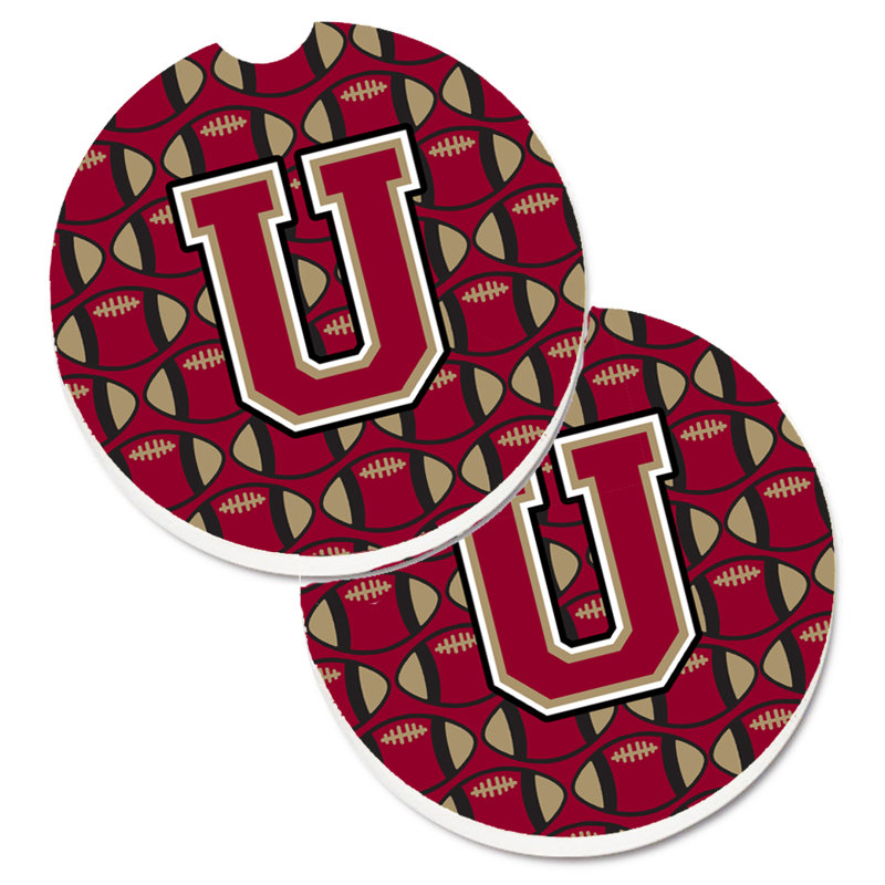 Sous-verre de football, U, Grenat / or
