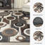 Tapis géométrique noir / brun / crème Ballew-1555069779